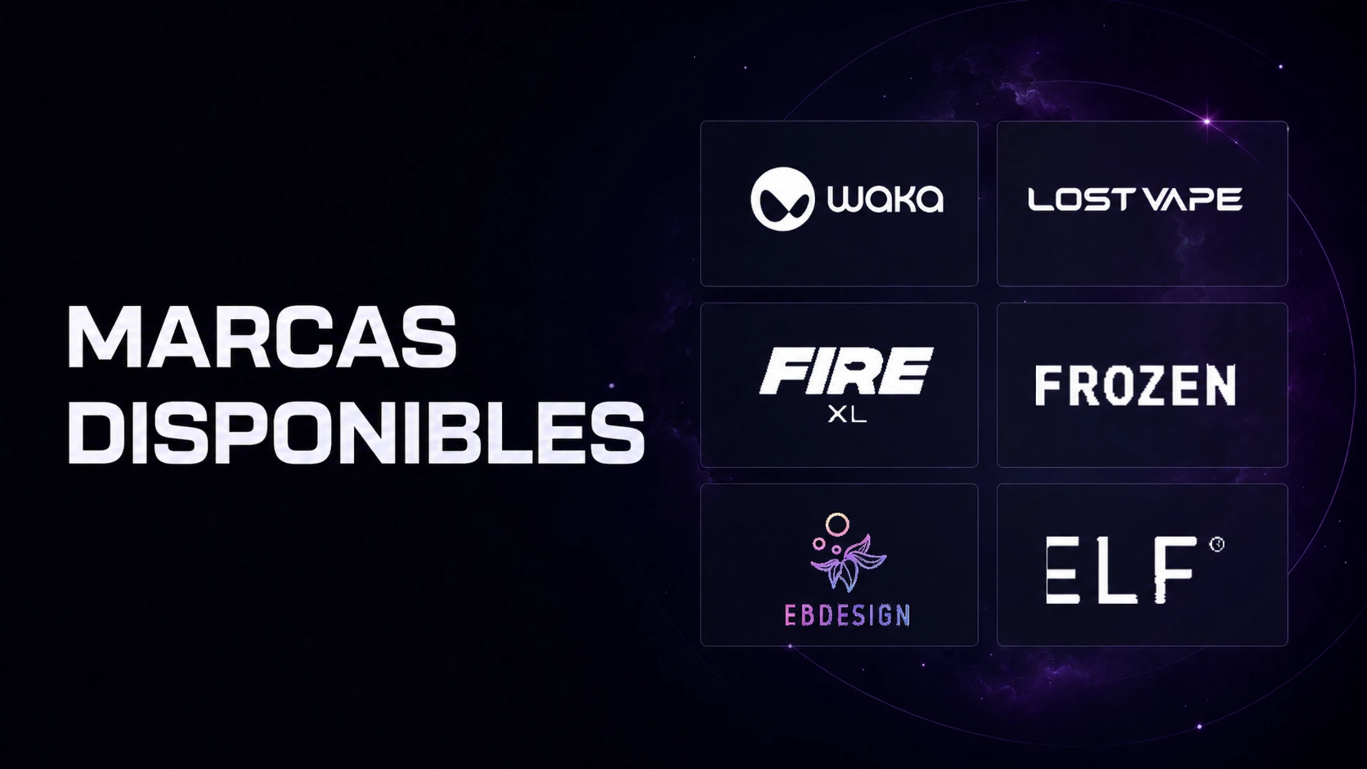 Selección visual de marcas disponibles en Nebula MX